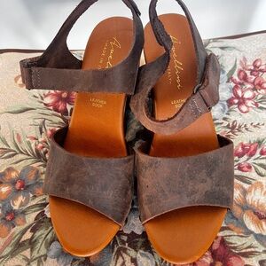 Avellini Dark Brown Leather Sandals